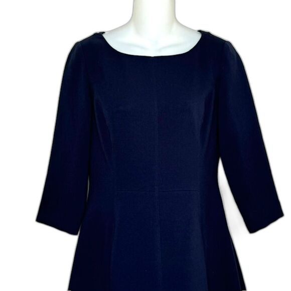 VINCE CAMUTO NAVY BLUE KNIT DRESS BACK ZIPPER SIZE 8 WITH POCKETS - Picture 2 of 11